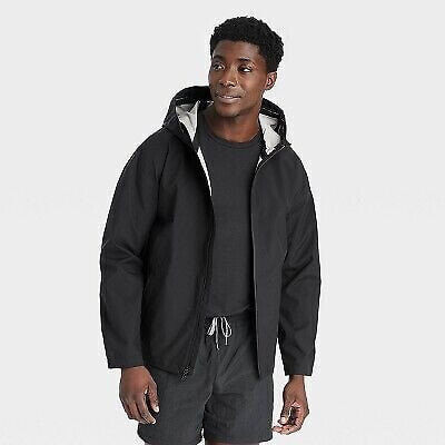 Men's Waterproof Rain Shell Jacket - All In Motion Black S