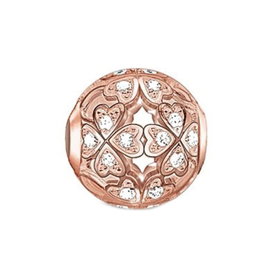 Thomas Sabo Damen Bead Charm-Einhänger Kleeblatt 925 Silber rosegold K0139-416-14