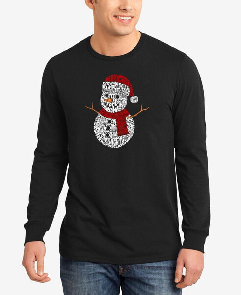 Men's Christmas Snowman Word Art Long Sleeve T-shirt