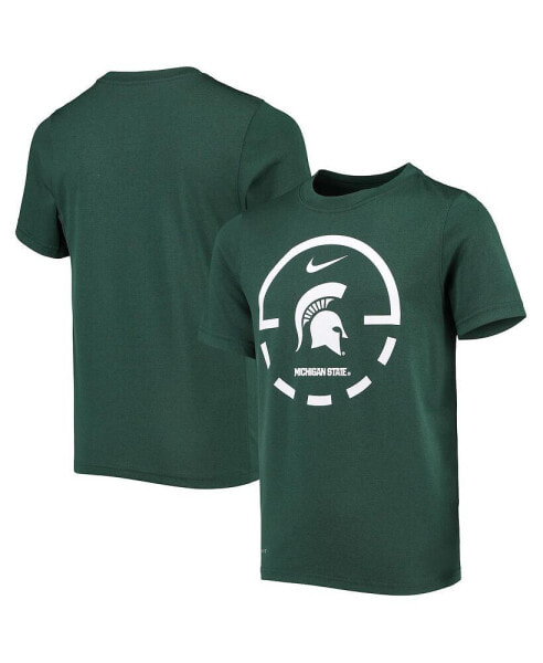 Big Boys and Girls Green Michigan State Spartans Team Basketball Legend Performance T-shirt