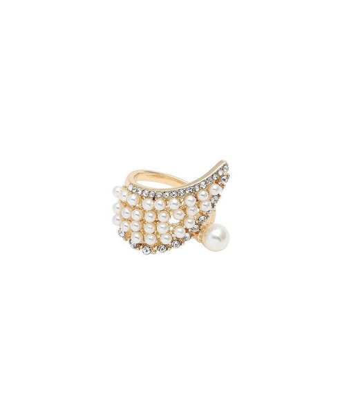 Women's White Pearl Cluster Cocktail Ring