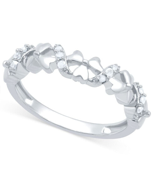 Diamond Flower Ring (1/10 ct. t.w.) in Sterling Silver