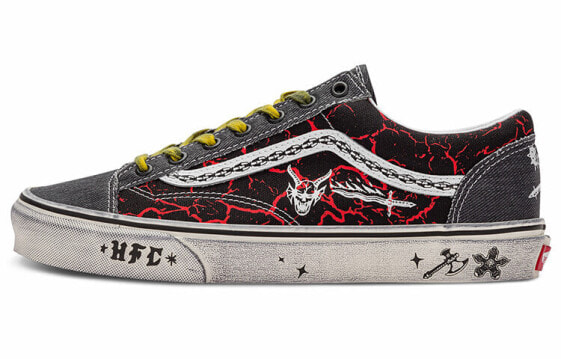 Кеды Vans Stranger Things x Vans Style 36 - Черные и красные, унисекс, противоскользящие, износостойкие, низкие.