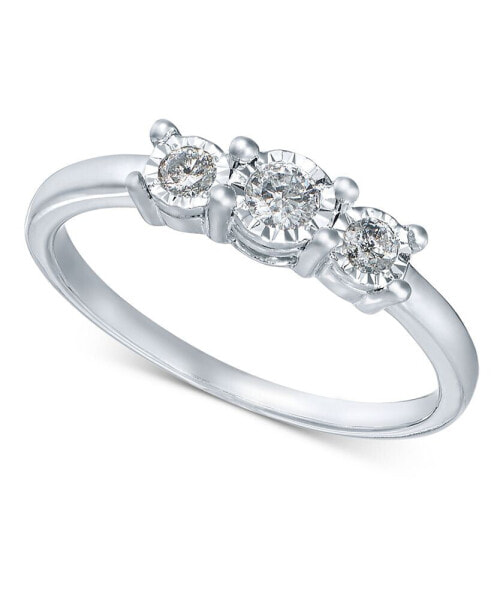 Diamond 3-Stone Promise Ring in 10k White Gold (1/4 ct. t.w.)