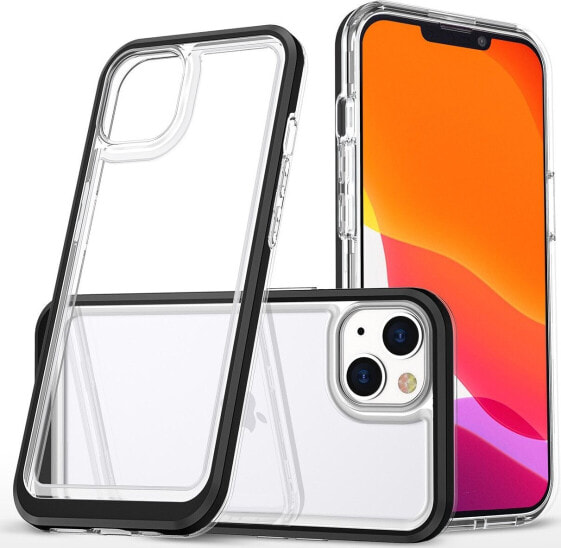 Hurtel Clear 3in1 etui iPhone 14 silikonowy pokrowiec z ramką czarne