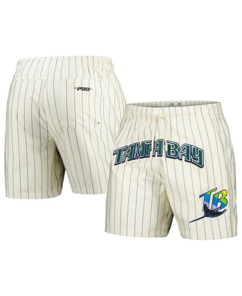 Men's Cream Tampa Bay Rays Pinstripe Retro Classic Woven Shorts