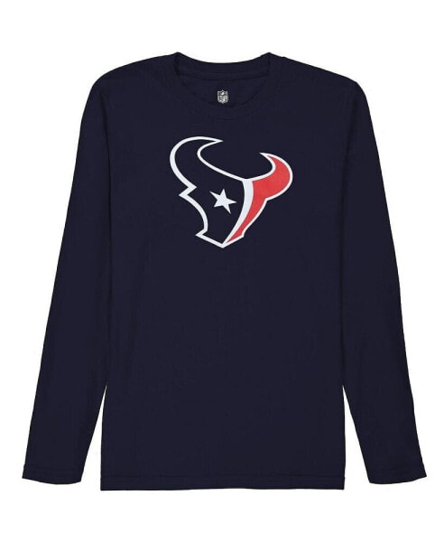 Футболка для малышей OuterStuff houston Texans с длинным рукавом и логотипом команды - темно-синяя.