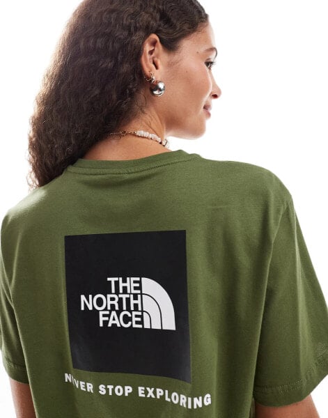 The North Face – NSE Box – T-Shirt in Khaki mit Rückenprint