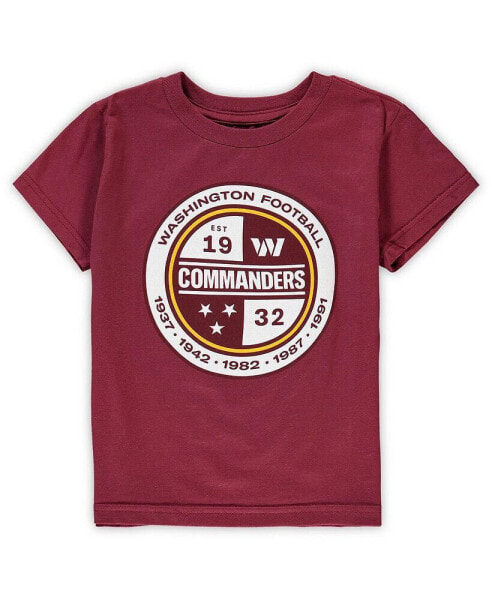 Preschool Boys and Girls Burgundy Washington Commanders Secondary Logo T-shirt