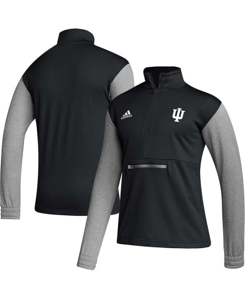 Men's Black Indiana Hoosiers Team Issue AEROREADY Quarter-Zip Jacket