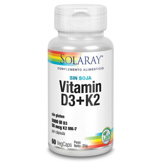 Витамин D3+K2 (MK7) SOLARAY 60 капсул