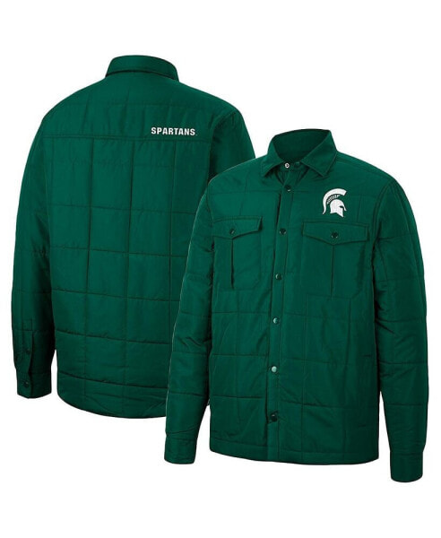 Men's Green Michigan State Spartans Detonate Quilted Full-Snap Jacket