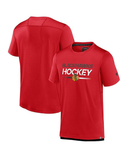 Men's Red Chicago Blackhawks Authentic Pro Tech T-shirt