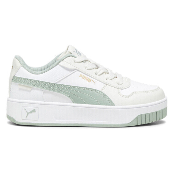 Puma Carina Street Platform Youth Girls Green, White Sneakers Casual Shoes 3938