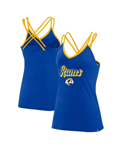 Women's Royal Los Angeles Rams Go For It Strappy Crossback Tank Top