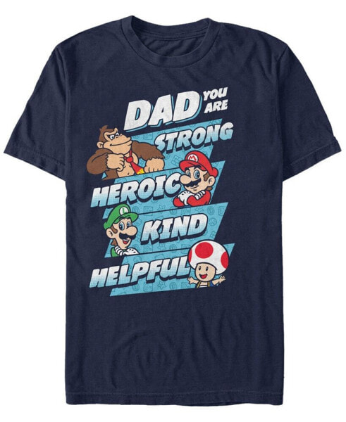 Nintendo Men's Super Mario Dad Strengths Short Sleeve T-Shirt