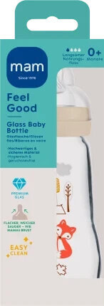 Babyflasche aus Glas Feel Good matt, creme, von Geburt an, 260 ml, 1 St