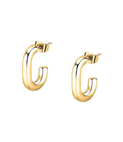 Minimalist gold-plated earrings Creole SAVN06