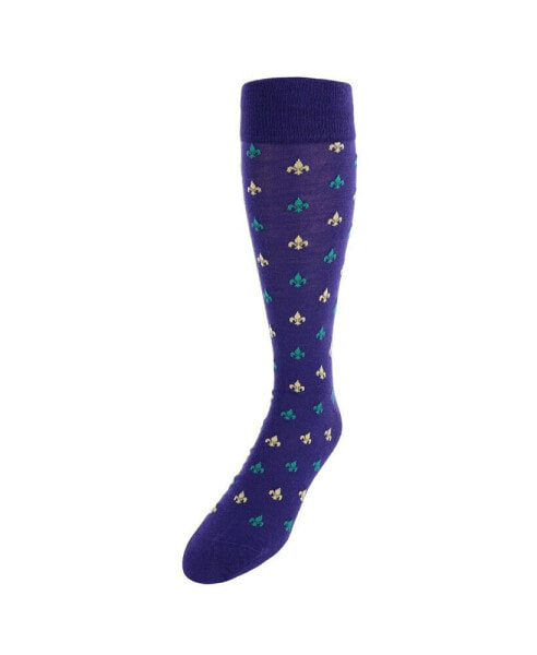 Atlas Fleur De Lis Over The Calf Fine Merino Wool Socks (1 Pair)