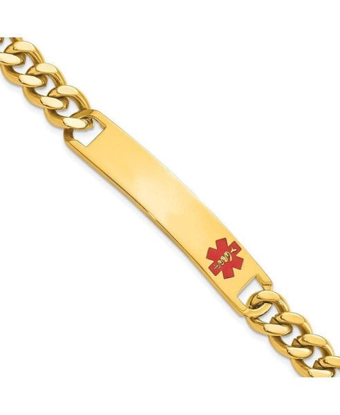 Браслет Diamond2Deal Stainless Steel Yellow Plated Red Epoxy Medical ID 8"