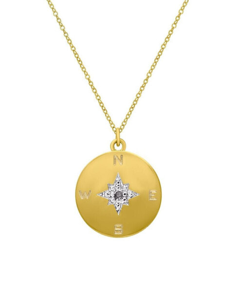 Macy's diamond Accent Gold-plated Compass Pendant Necklace