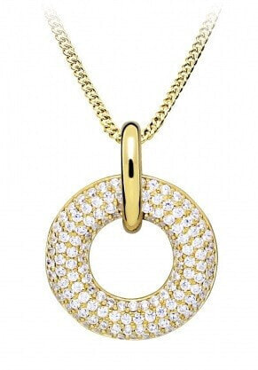 Charming Gold Plated Cubic Zirconia Necklace SC497 (Chain, Pendant)