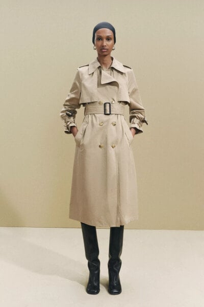 WATER-REPELLENT BELTED TRENCH COAT ZW COLLECTION