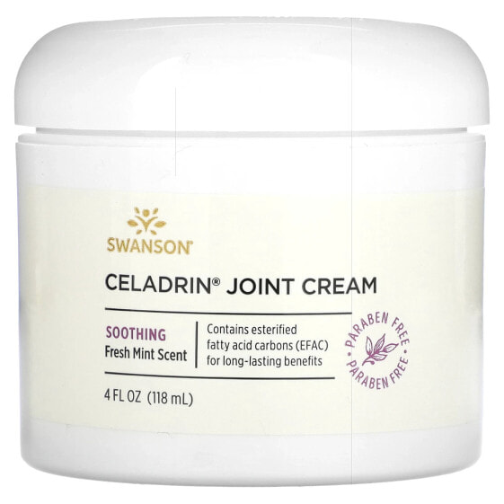 Celadrin Joint Cream, Fresh Mint, 4 fl oz (118 ml)