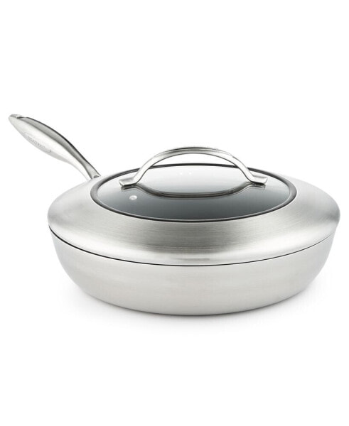 CTX 2.5 qt, 2.4 L, 11", 28cm Nonstick Induction Suitable Covered Saute Pan, Brushed Stainless Steel