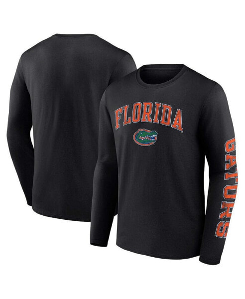 Men's Black Florida Gators Distressed Arch Over Logo Long Sleeve T-shirt