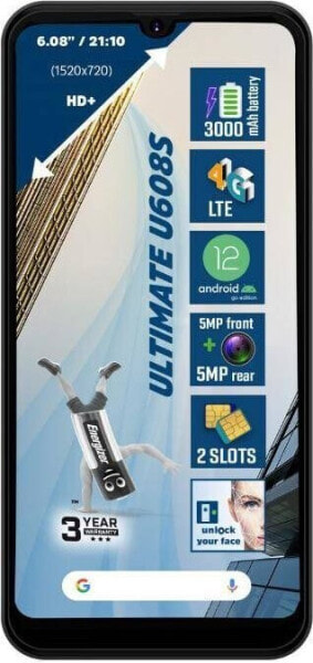 Smartfon Energizer U608S 2/32GB Czarny (U608SEU)