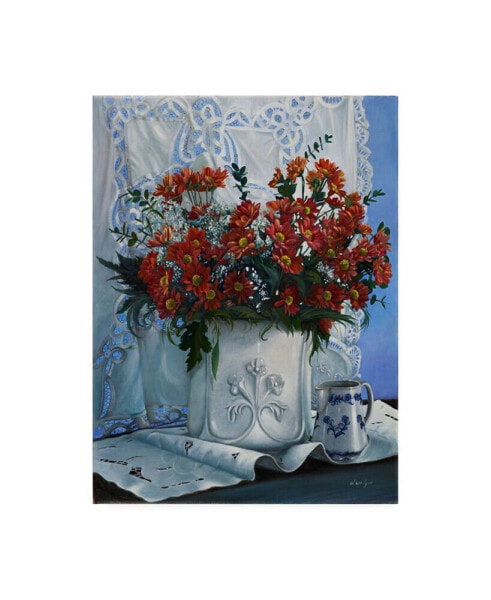 Danka Weitzen Vaso Bianco con Daliette Amaranto Canvas Art - 15.5" x 21"