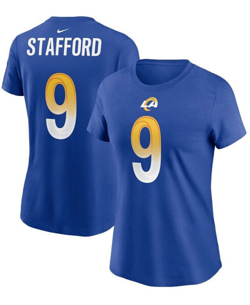 Women's Matthew Stafford Royal Los Angeles Rams Name Number T-shirt