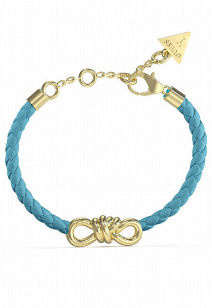 Stylish Turquoise Leather Bow Bracelet JUBB04003JWYGTQT/U