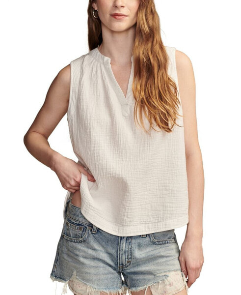 Women's Cotton Sleeveless Popover Shirt