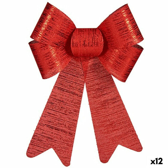 Бант Новогоднее украшение Красный PVC 16 x 24 x 4 cm (12 штук)