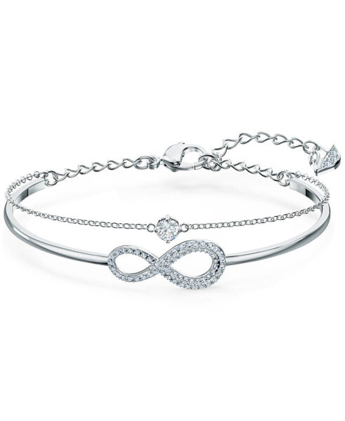 Crystal Infinity Symbol Double-Row Bangle Bracelet