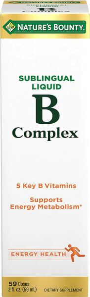 Nature's Bounty B Complex with B12 Sublingual Liquid Комплекс витамина группы В с В 12 ,сублингвальная жидкость 2 fl oz
