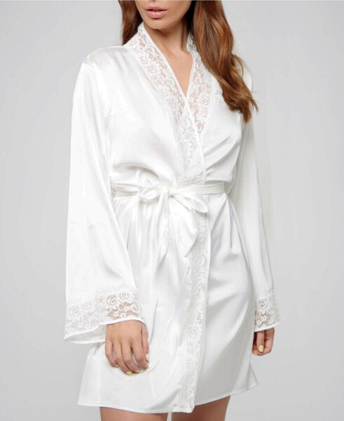 Ultra Soft Lace Trimmed Lingerie Robe