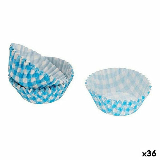 Set of Cake Tins Disposable Blue (36 Units) (50 pcs)