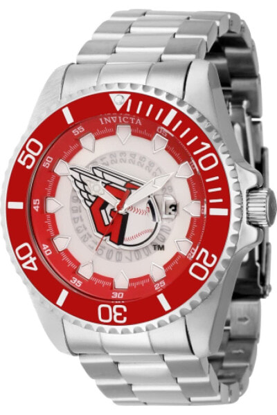 Invicta Men's 43461 MLB Cleveland Guardians Quartz Red Silver White Blue Dial...