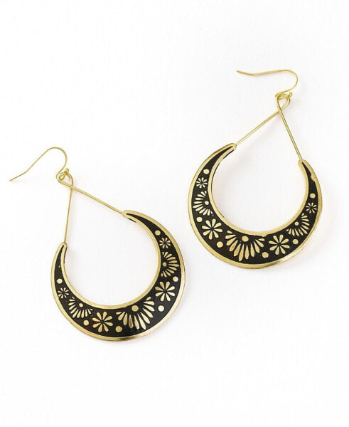 Nisha Crescent Moon Hoop Earrings