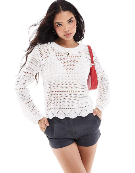 Threadbare knitted top in cream