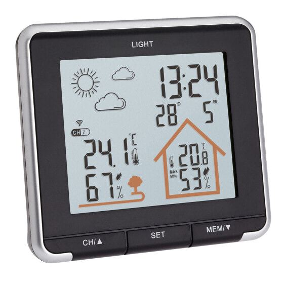 TFA LIFE - Black - Silver - Indoor hygrometer - Indoor thermometer - Outdoor hygrometer - Outdoor thermometer - Plastic - 20 - 95% - 0 - 50 °C - 32 - 122 °F