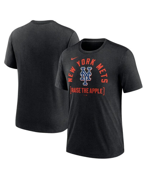 Nike Men's Heather Black New York Mets Swing Big Tri-Blend T-Shirt