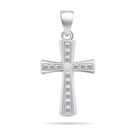 Glittering silver cross pendant PT40W