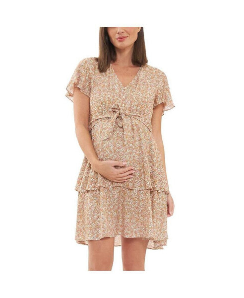Платье для беременных Ripe Maternity Layered Tie Up Nutmeg
