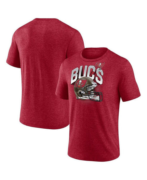 Men's Heathered Red Tampa Bay Buccaneers End Around Tri-Blend T-shirt