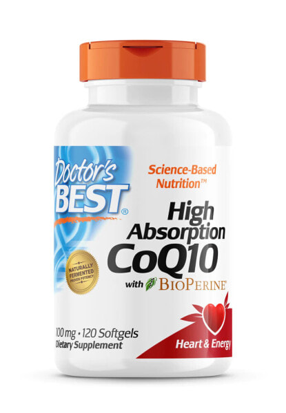 Doctor's Best, коэнзим Q10 с высокой степенью всасывания с BioPerine, 100 мг, 120 капсул
