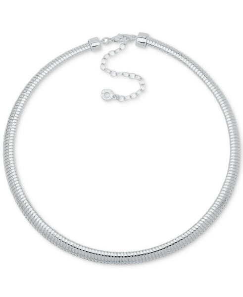 Anne Klein silver-Tone Omega Chain Collar Necklace, 16" + 3" extender